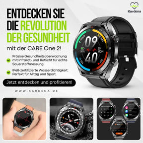 Kardena CARE One 2 – Gesundheits-Smartwatch mit SOS-Funktion & KI-Assistenz für Senioren (2025) Kardena
