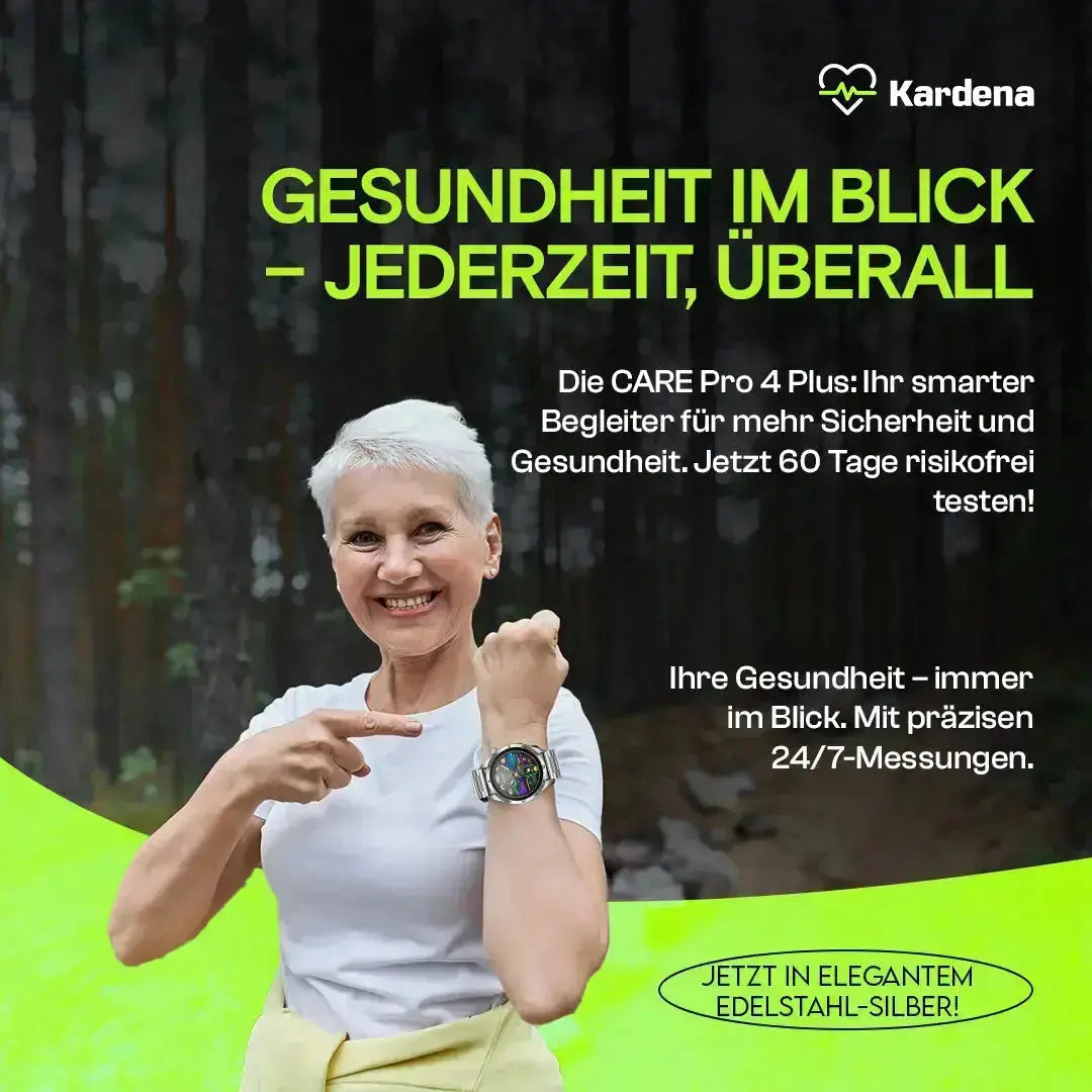 Nie wieder Angst vor dem Alleinsein: Diese Gesundheitsuhr schützt Senioren mit SOS & EKG Kardena