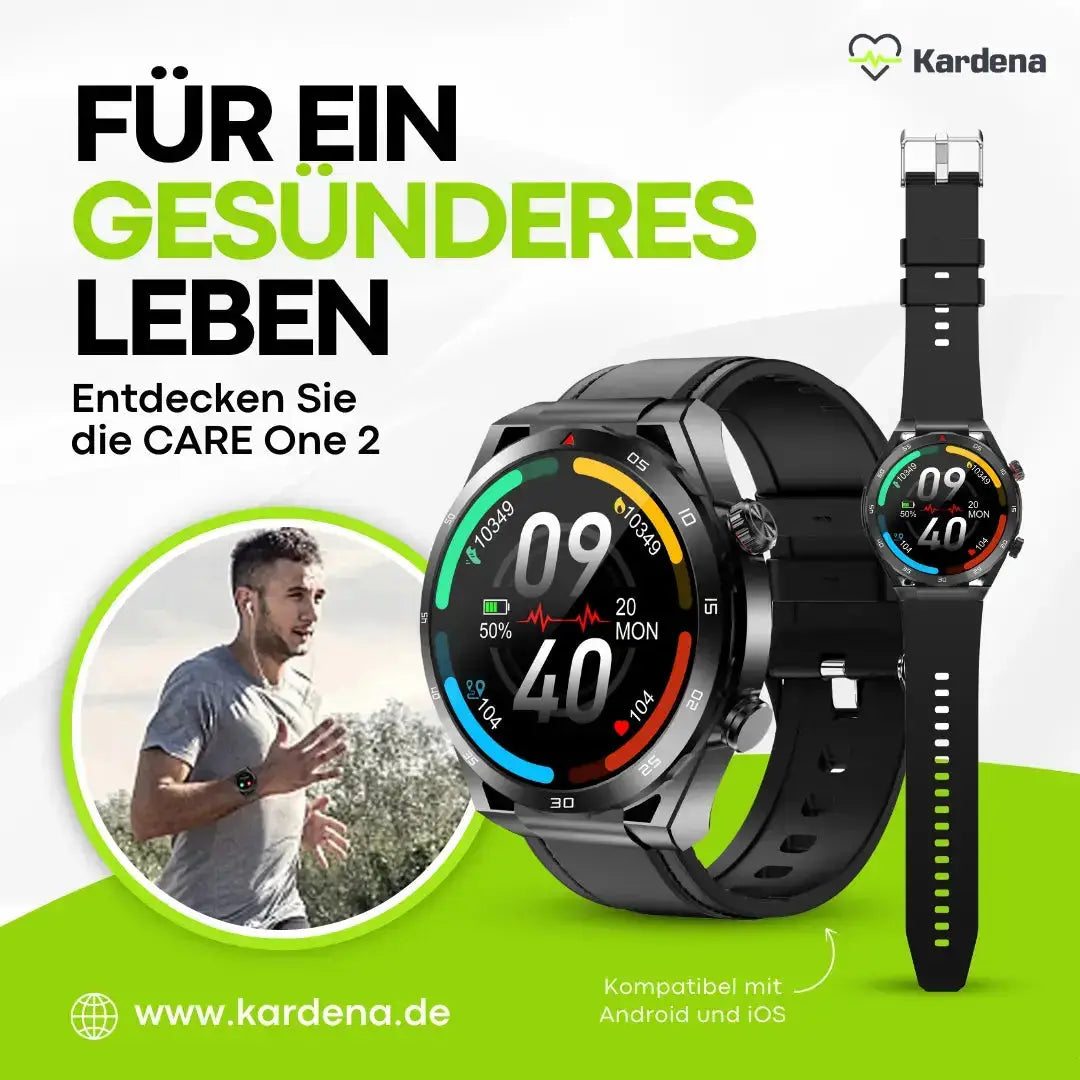 Kardena CARE One 2 – Gesundheits-Smartwatch mit SOS-Funktion & KI-Assistenz für Senioren (2025) Kardena