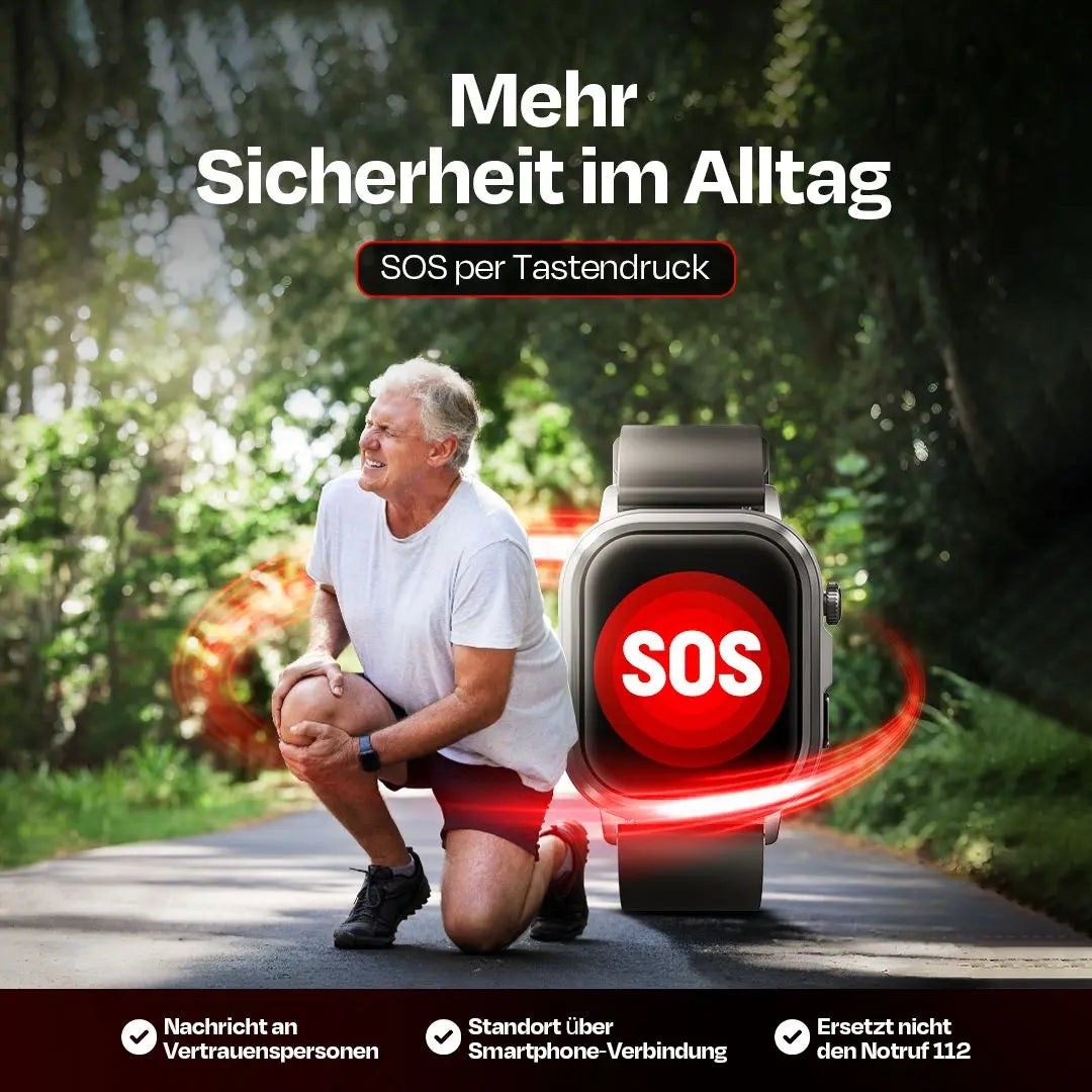 Kardena CARE Pro 6 – Gesundheitsuhr mit SOS-Notruf, EKG & Pflegefunktion