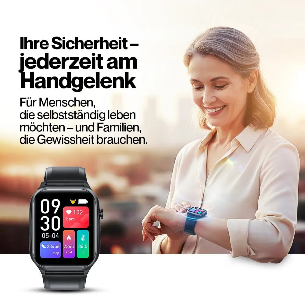 Kardena CARE SOS 3 – SOS-Uhr mit 4G-Notruf, Sturzerkennung & Pflegefunktion (EU) Kardena