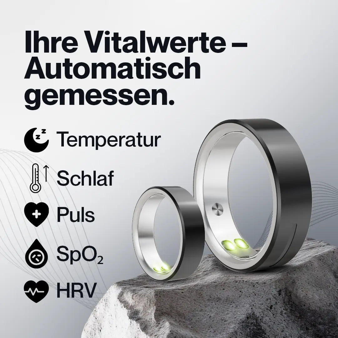 Kardena® CARE Life 3 – Gesundheitsring mit SOS-Funktion, Schlafanalyse & Vitalmessung Kardena