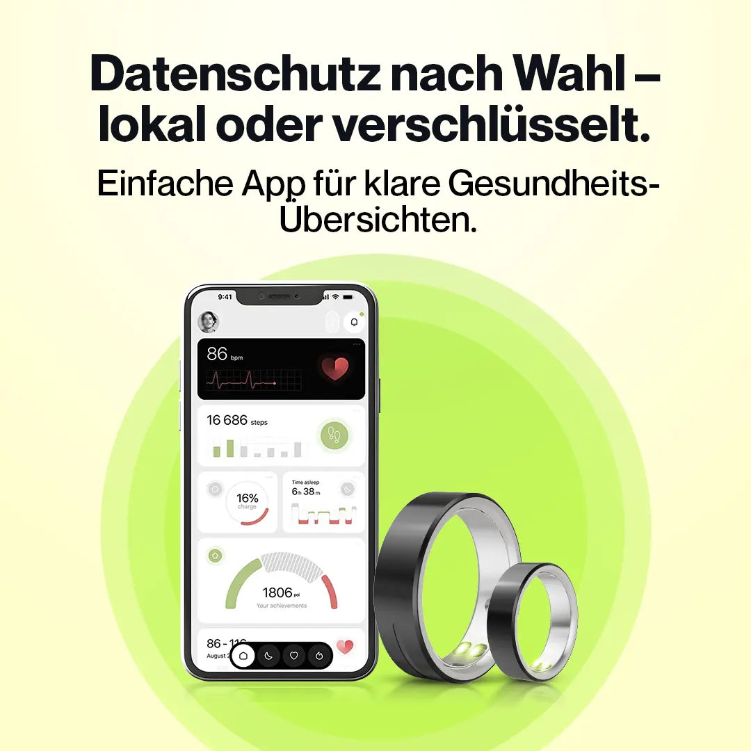 Kardena® CARE Life 3 – Gesundheitsring mit SOS-Funktion, Schlafanalyse & Vitalmessung Kardena
